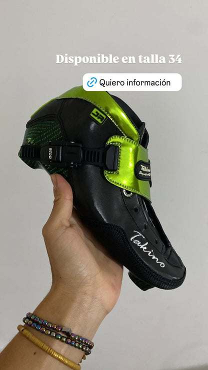 Bota 50% Fibra de carbono y 50% Fibra de Vidrio - Color Negro / Verde